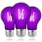 Luxrite A19 LED Edison Purple Light Bulbs 4.5W 60W Equivalent Clear Glass E26 Base, 3PK LR21721-3PK - alternate 1